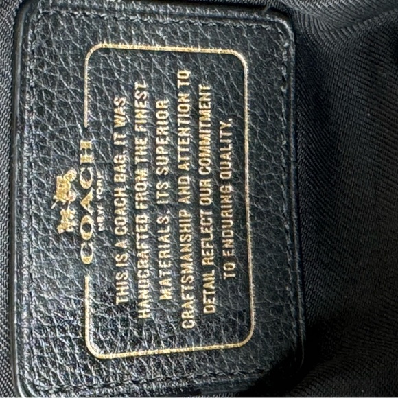 COACH Black Pebbled Leather Tote Bag 36604 Authentic - Picture 6 of 15